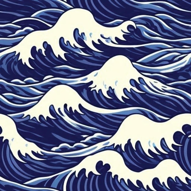 无缝海浪波浪花纹