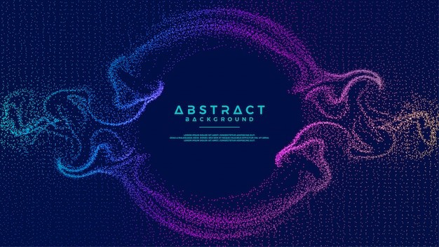 渐变粒子波纹效果炫酷科技背景