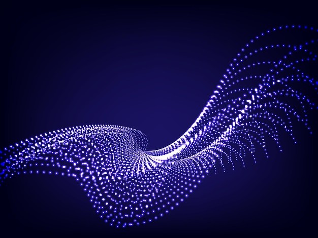 渐变粒子波纹效果炫酷科技背景
