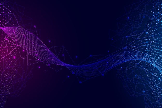 渐变粒子波纹效果炫酷科技背景