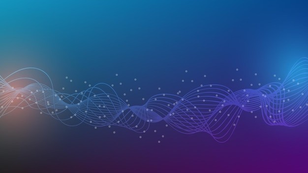 渐变粒子波纹效果炫酷科技背景