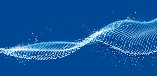 渐变粒子波纹效果炫酷科技背景