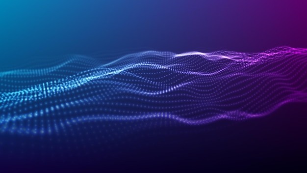 渐变粒子波纹效果炫酷科技背景