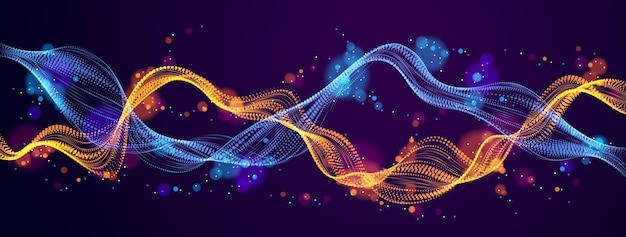 渐变粒子波纹效果炫酷科技背景