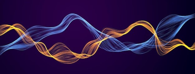 渐变粒子波纹效果炫酷科技背景