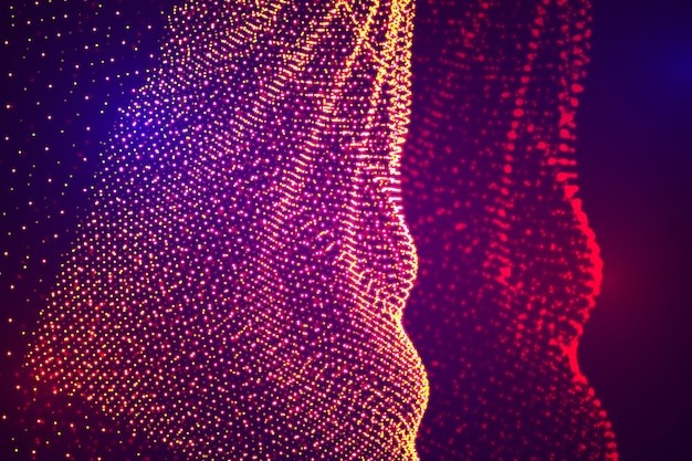 渐变粒子波纹效果炫酷科技背景