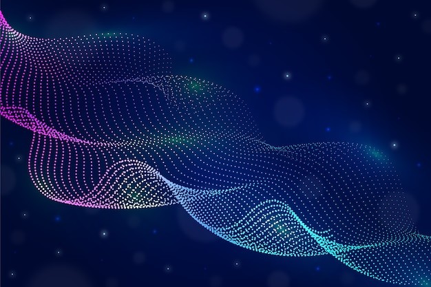 渐变粒子波纹效果炫酷科技背景