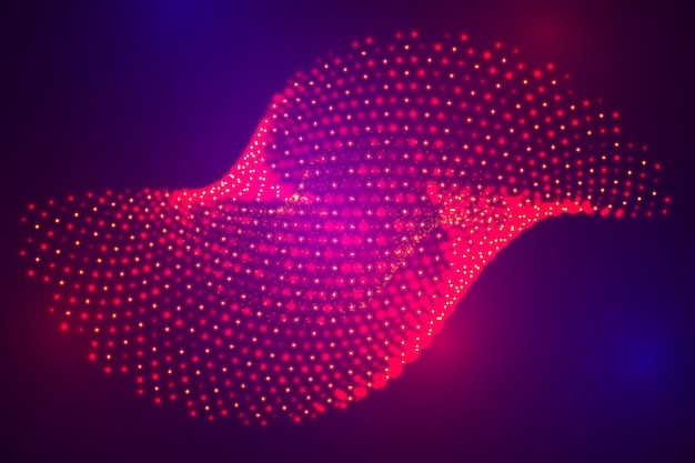 渐变粒子波纹效果炫酷科技背景