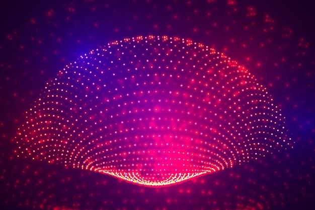 渐变粒子波纹效果炫酷科技背景