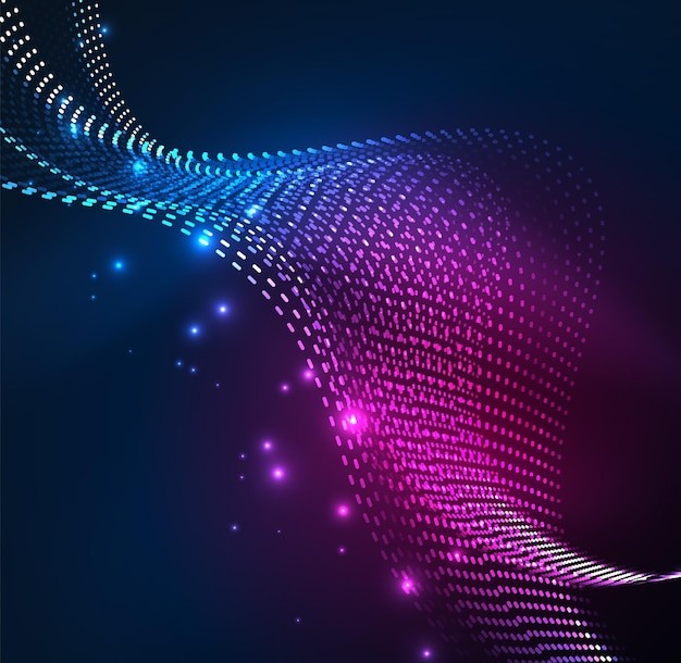 渐变粒子波纹效果炫酷科技背景