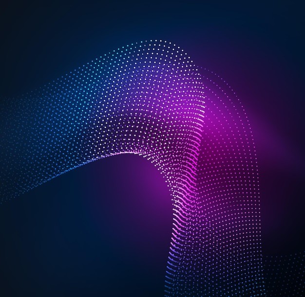 渐变粒子波纹效果炫酷科技背景