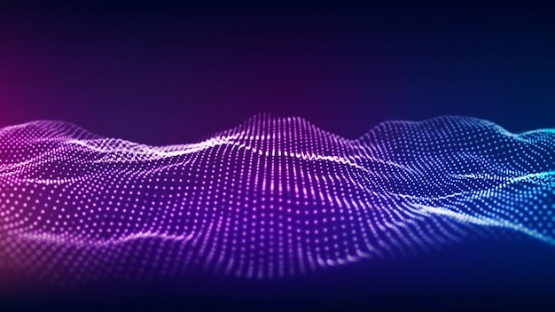 渐变粒子波纹效果炫酷科技背景