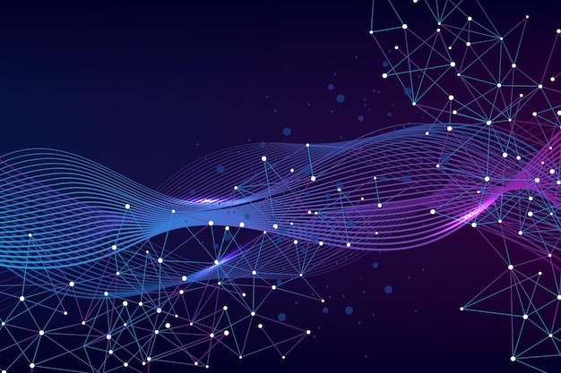 渐变粒子波纹效果炫酷科技背景