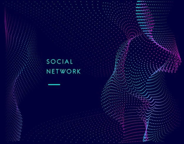 渐变粒子波纹效果炫酷科技背景