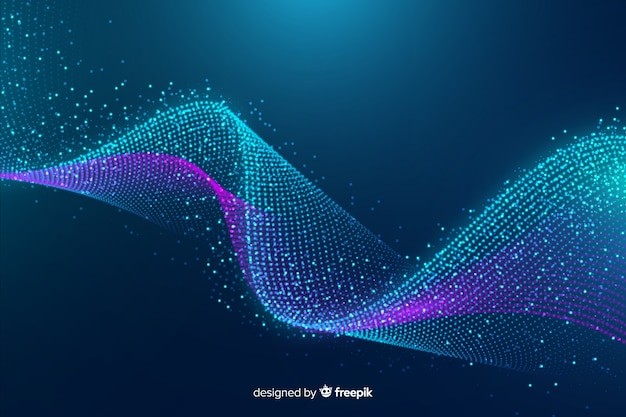 渐变粒子波纹效果炫酷科技背景