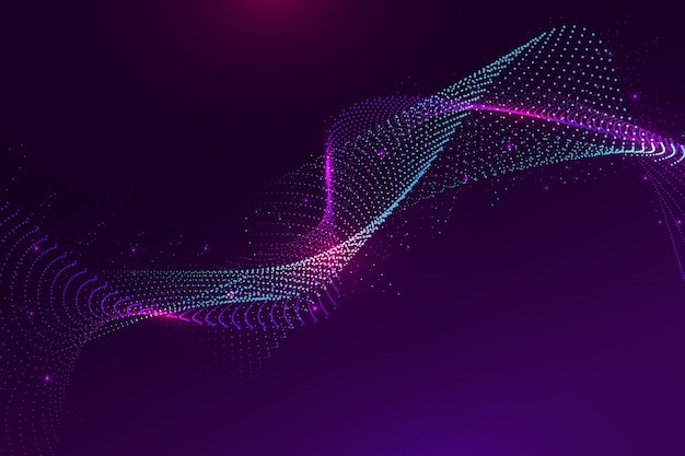 渐变粒子波纹效果炫酷科技背景