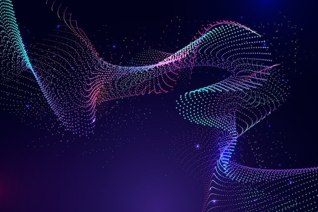 渐变粒子波纹效果炫酷科技背景