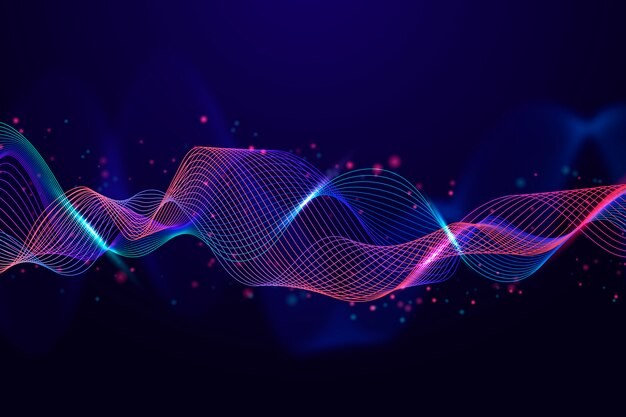 渐变粒子波纹效果炫酷科技背景