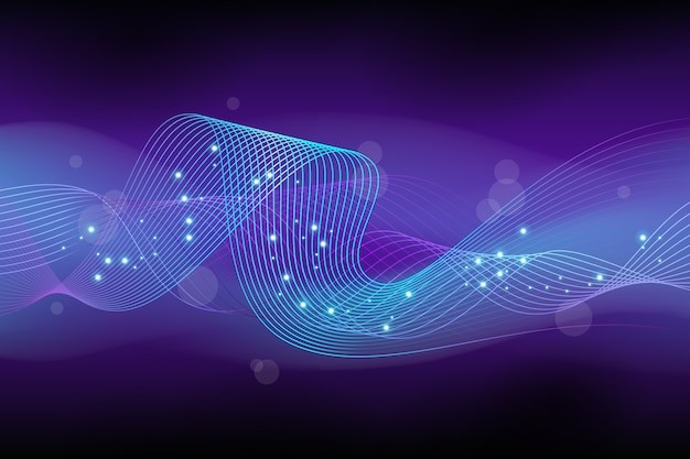 渐变粒子波纹效果炫酷科技背景