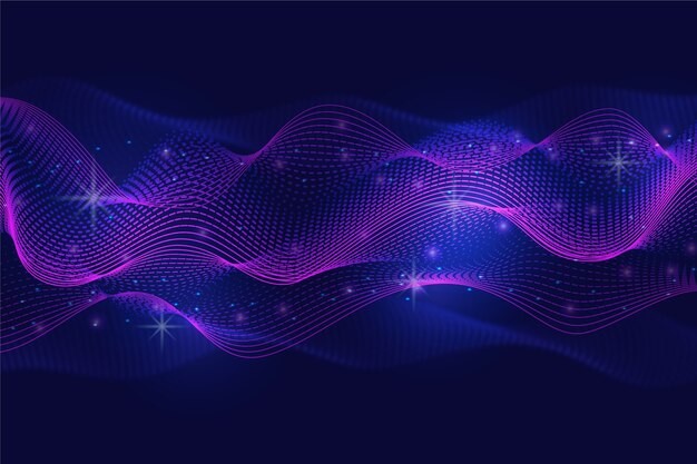 渐变粒子波纹效果炫酷科技背景