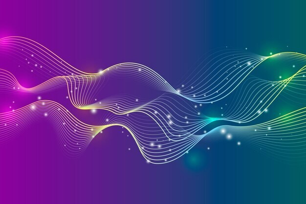 渐变粒子波纹效果炫酷科技背景