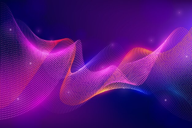 渐变粒子波纹效果炫酷科技背景