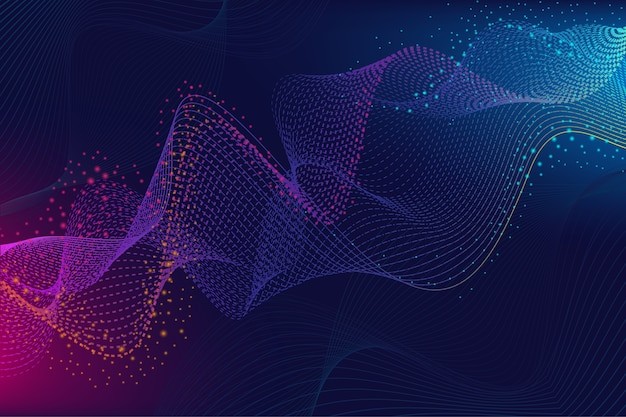 渐变粒子波纹效果炫酷科技背景