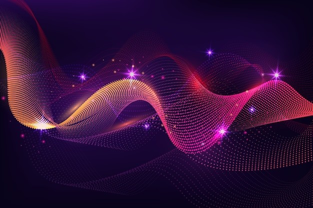 渐变粒子波纹效果炫酷科技背景