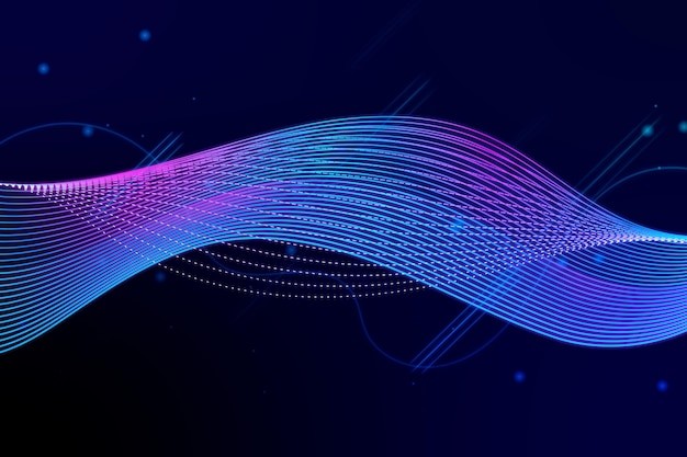 渐变粒子波纹效果炫酷科技背景