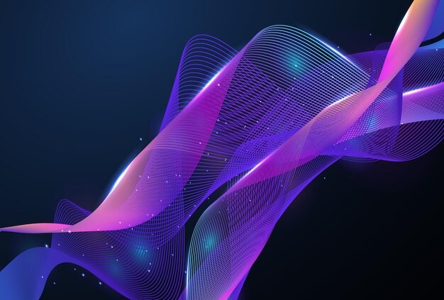 渐变粒子波纹效果炫酷科技背景