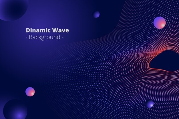 渐变粒子波纹效果炫酷科技背景