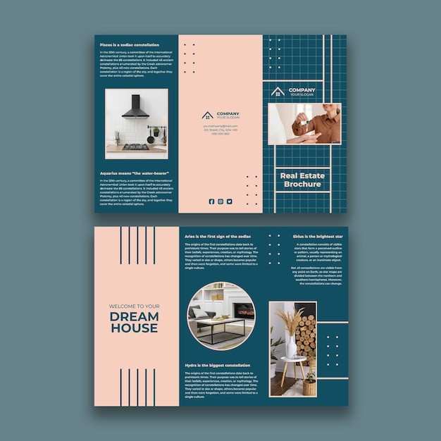 房地产三折页模板