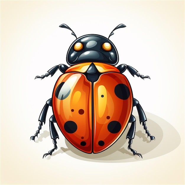白色背景矢量图上孤立的瓢虫