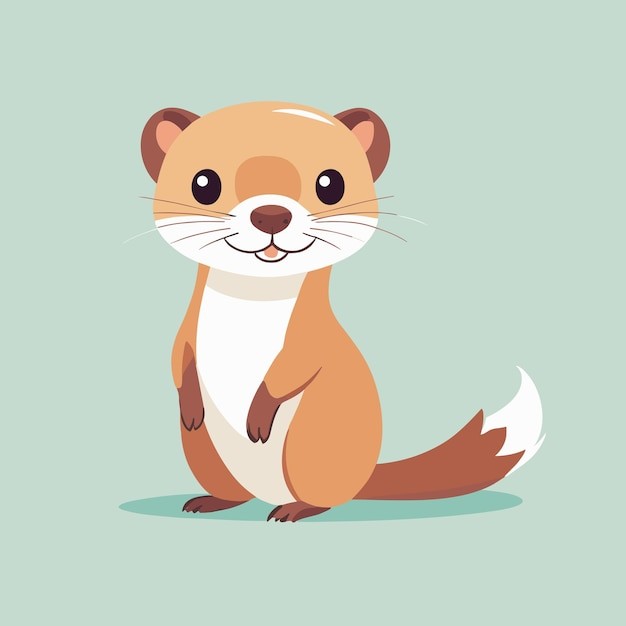 卡通鼠鼬动物插画