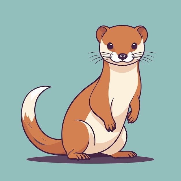 卡通鼠鼬动物插画