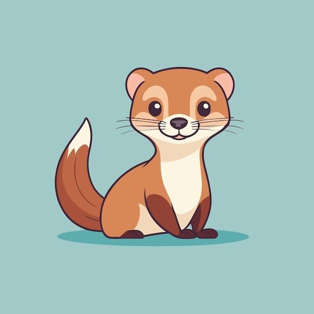 卡通鼠鼬动物插画