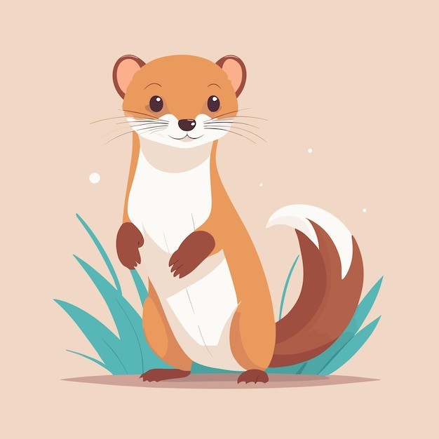 卡通鼠鼬动物插画
