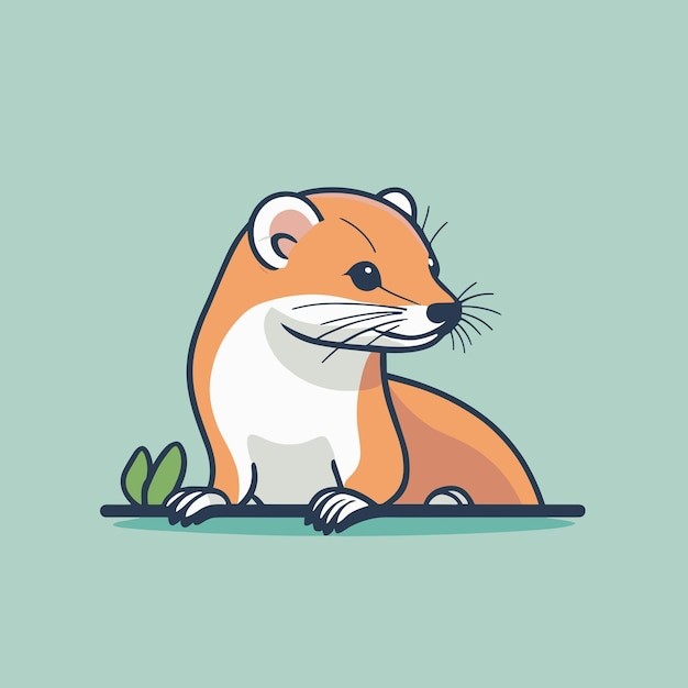 卡通鼠鼬动物插画