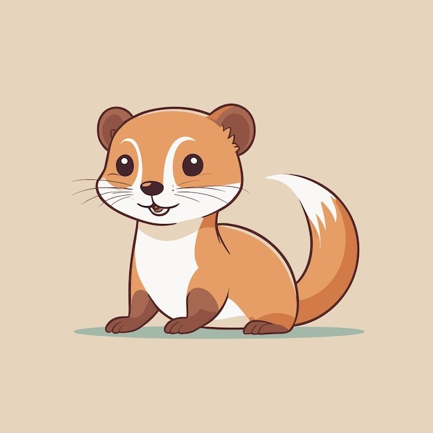 卡通鼠鼬动物插画