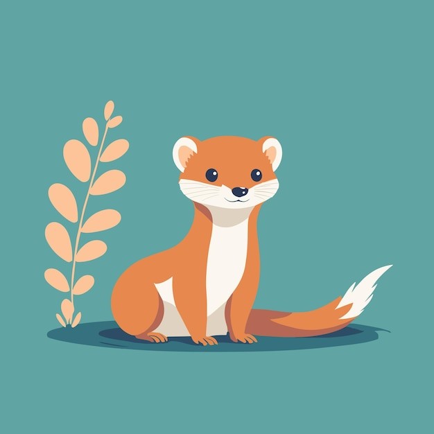 卡通鼠鼬动物插画