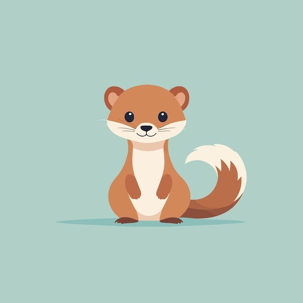 卡通鼠鼬动物插画