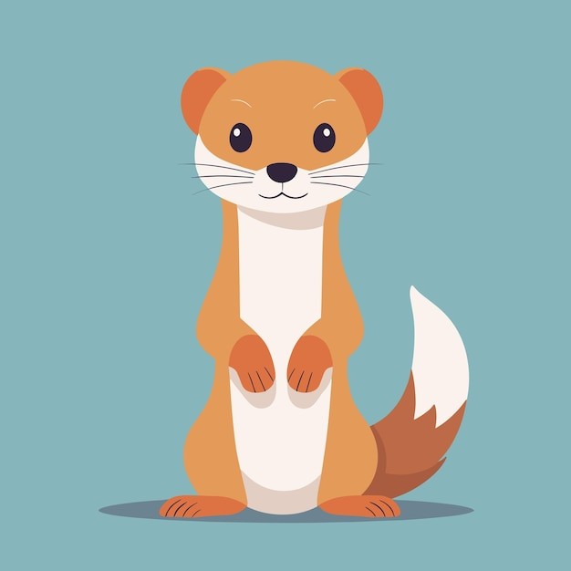 卡通鼠鼬动物插画