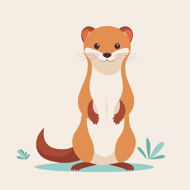 卡通鼠鼬动物插画