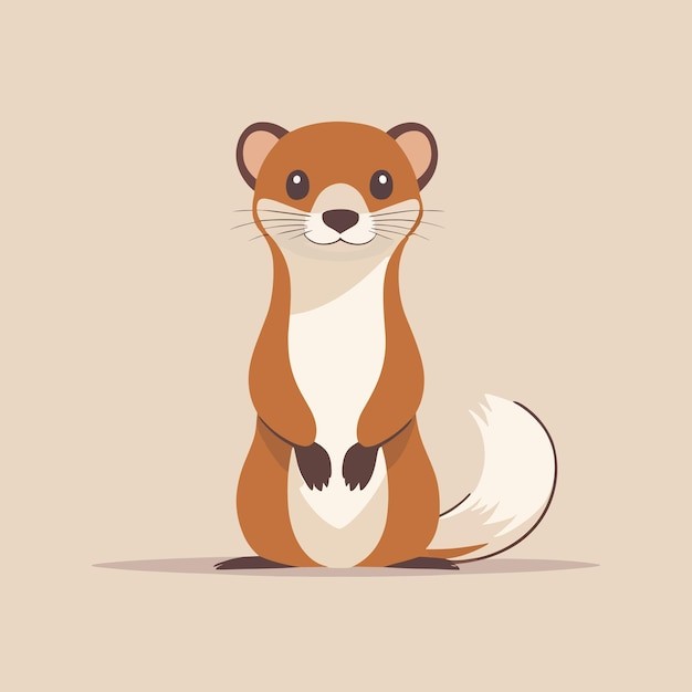卡通鼠鼬动物插画