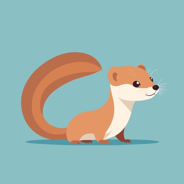 卡通鼠鼬动物插画