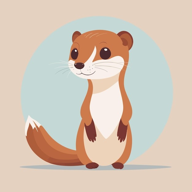 卡通鼠鼬动物插画