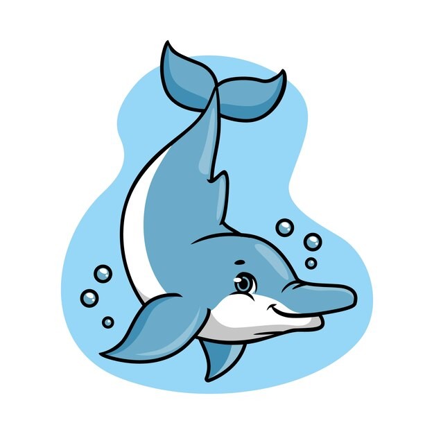 卡通海豚插画