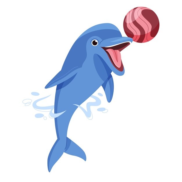 卡通海豚插画