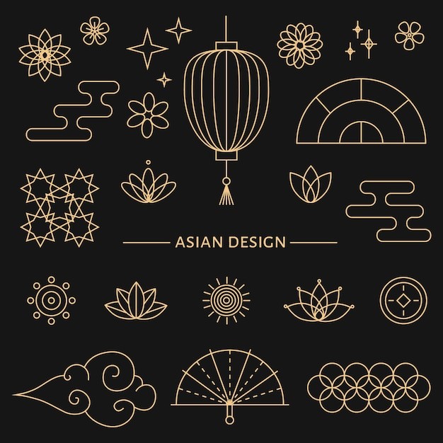 传统中国风装饰花纹设计元素