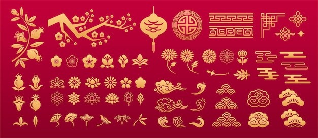 传统中国风装饰花纹设计元素